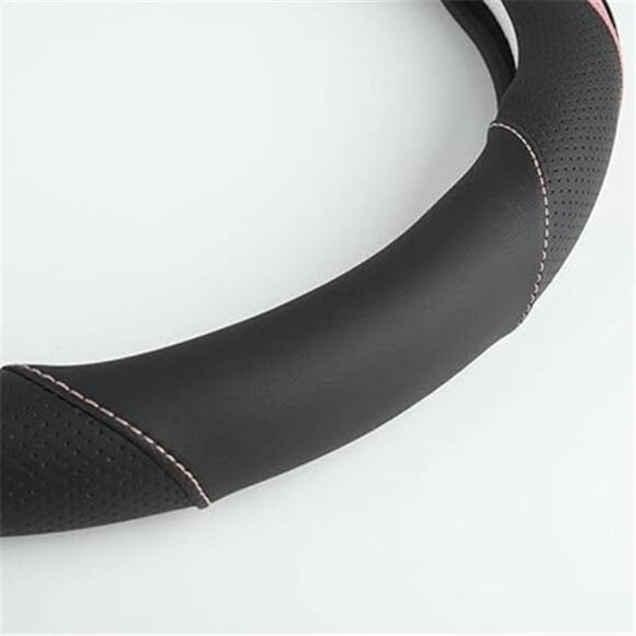 Car Steering Wheel Cover, Leather Steering Wheel Cover Pink Universal 14.5-15 - Picture 5 of 7